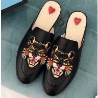 Gucci Women's Princetown Horsebit Slipper Embroidered Tigers Black