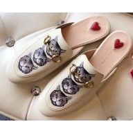 Gucci Women's Princetown Horsebit Slipper Leather Mystic Cat