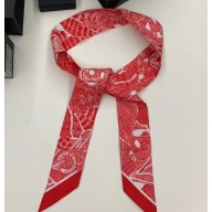 Chanel Silk Twill Slim Bandeau Scarf 4.5x120cm 12 2020