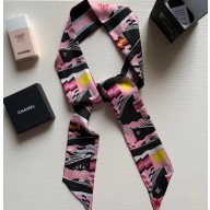 Chanel Silk Twill Slim Bandeau Scarf 4.5x120cm 01 2020