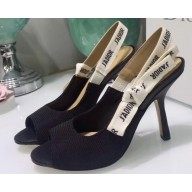 Dior Heel 9.5cm J'Adior Technical Fabric Sandals Black 2020