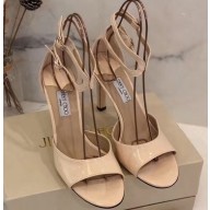 Jimmy Choo Heel 10cm EMSY Sandals Patent Nude 2020