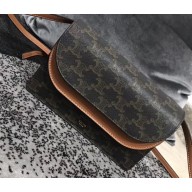Celine Triomphe Canvas Wallet on Strap Bag Brown 2020