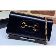 Gucci 1955 Horsebit Clutch with Chain Mini Bag 621888 Leather Black 2020