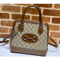 Gucci 1955 Horsebit Small Top Handle Bag 621220 GG Canvas Coffee 2020