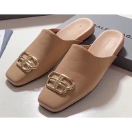 Balenciaga Cosy BB Flat Mules Slides Slippers Nude 2020