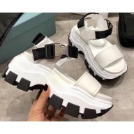 Prada Pegasus Strap Sandals White 2020