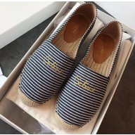 Celine Taillat Flat Espadrilles in Canvas Stripe 2020