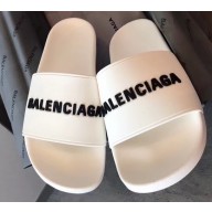 Balenciaga 3D Logo Piscine Pool Slide Sandals White 2020
