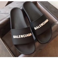 Balenciaga 3D Logo Piscine Pool Slide Sandals Black/White 2020
