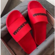 Balenciaga 3D Logo Piscine Pool Slide Sandals Red 2020