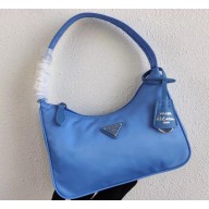 Prada Re-Edition 2000 Nylon Mini Hobo Bag 1NE515 Blue 2020
