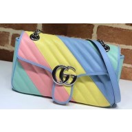 Gucci Leather GG Marmont Small Shoulder Bag 443497 Multicolored Pastel 2020