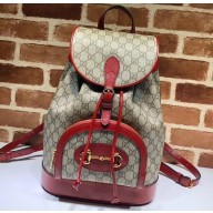 Gucci 1955 Horsebit Backpack Bag 620849 GG Canvas Red 2020