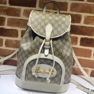 Gucci 1955 Horsebit Backpack Bag 620849 GG Canvas White 2020