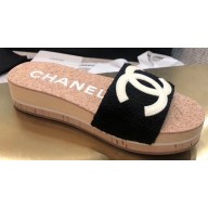 Chanel CC Logo Mules Slipper Sandals Black Runway 2020