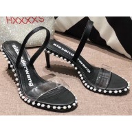 Alexander Wang Nova Crystal PVC Heel Sandals Black 2020