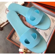 Hermes Lisboa Slipper Sandals Macaron Blue