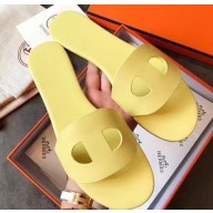 Hermes Lisboa Slipper Sandals Yellow
