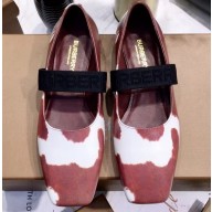 Burberry Logo Detail Leather Flats White/Red 2020