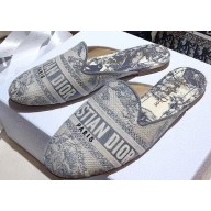 Dior Off Mules Toile de Jouy Embroidered Gray 2020