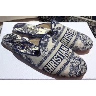 Dior Off Mules Toile de Jouy Embroidered Blue 2020