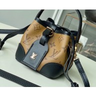 Louis Vuitton Monogram Reverse Canvas Bucket Mini Bag Black 2020