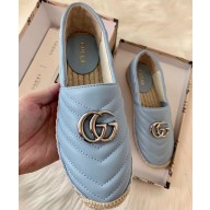 Gucci GG Matelassé Espadrilles Pastel Blue 2020