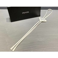Prada Saffiano Leather Bolo Tie 2IC027 White 2020