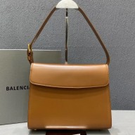 Balenciaga Ghost Medium Shoulder Bag Smooth Calfskin Brown 2020