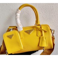 Prada Leather Mini Boston Bag 1BB846 Yellow 2020