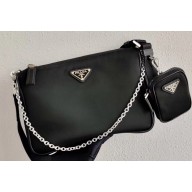 Prada Nylon Cross-Body Bag 2VH113 Black 2020