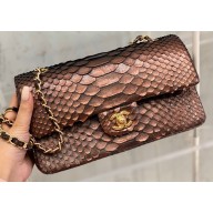 Chanel Python Classic Flap Medium Bag A1112 24