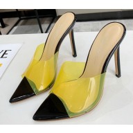 Gianvito Rossi Heel 10.5cm PVC Elle Mules Yellow/Black 2020