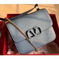 Valentino Large VSLING Grainy Calfskin Shoulder Bag 0074 Gray 2020