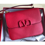 Valentino Large VSLING Grainy Calfskin Shoulder Bag 0074 Red 2020