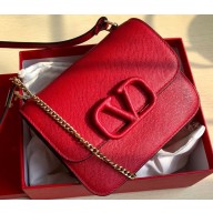 Valentino Small VSLING Grainy Calfskin Shoulder Bag 0074 Red 2020