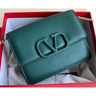 Valentino VSLING Grainy Calfskin Chain Shoulder Bag 0069 Green 2020