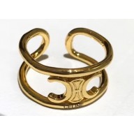 Celine Triomphe Ring in Brass with Gold Finish
