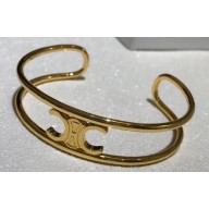 Celine Maillon Triomphe Cuff Bracelet in Brass with Gold Finish