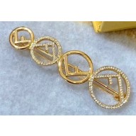 Fendi Brooch Crystal F Is Fendi