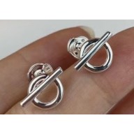 Hermes Mini Chaine d'Ancre Earrings Silver