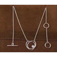 Hermes Vertige Coeur Necklace Silver