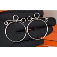 Hermes Loop Earrings Silver