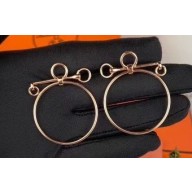 Hermes Loop Earrings Pink Gold