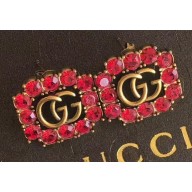 Gucci Crystal Double G Earrings 605779 Red