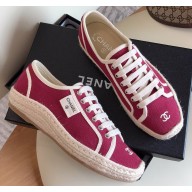 Chanel Vintage Canvas Sneakers Red 2020