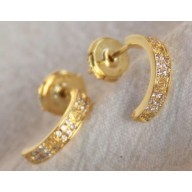 Cartier Love Earrings diamond-paved Narrow Yellow Gold