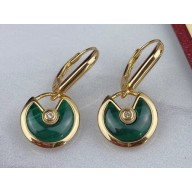 Cartier amulette de Earrings Green Yellow Gold