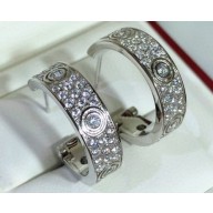 Cartier Love Earrings diamond-paved Medium White Gold